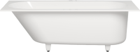 Ванна из искусственного камня Salini Ornella Kit S-Stone 170x80 см, встраиваемая, матовая белая, на ножках, со сливом-переливом, с донным клапаном