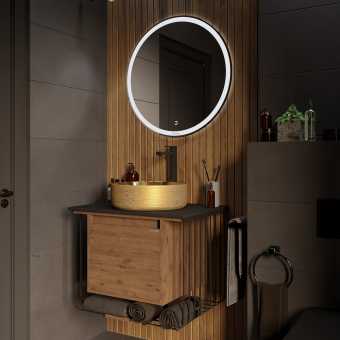 Мебель для ванной Grossman Винтаж 70 веллингтон, металл черный, раковина GR-5010GG