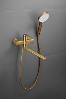 Смеситель с длинным изливом для ванны BELZ B813 B22813-5 золото