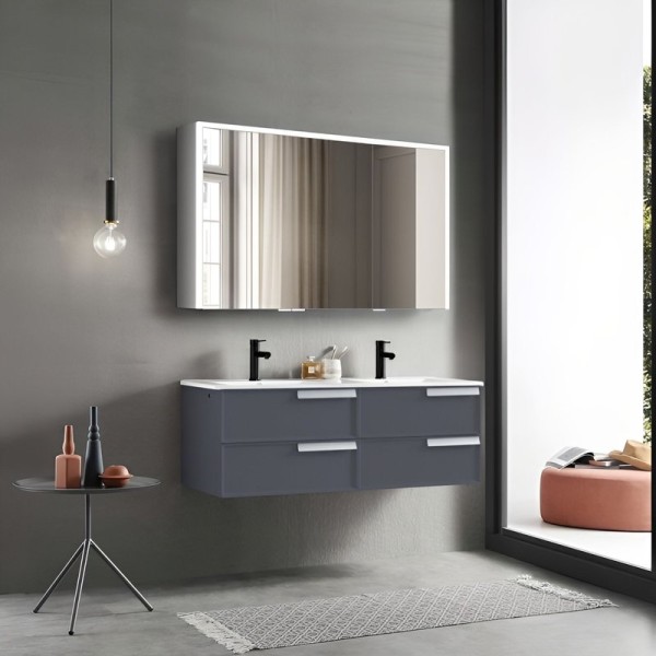 Зеркальный шкаф Esbano ES-5011 110х70 см для ванной с инфракрасным выключателем, с LED-подсветкой корпуса и внутренней подсветкой, с встроенной розеткой, с тремя дверками