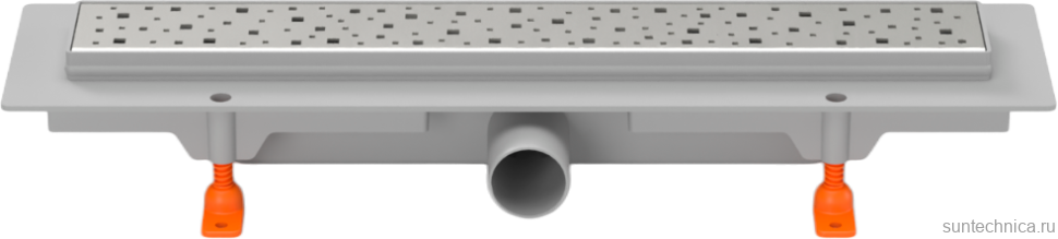 Душевой трап (лоток) MCH Chudej Square CH450S 45 см, решетка хром, с сифоном