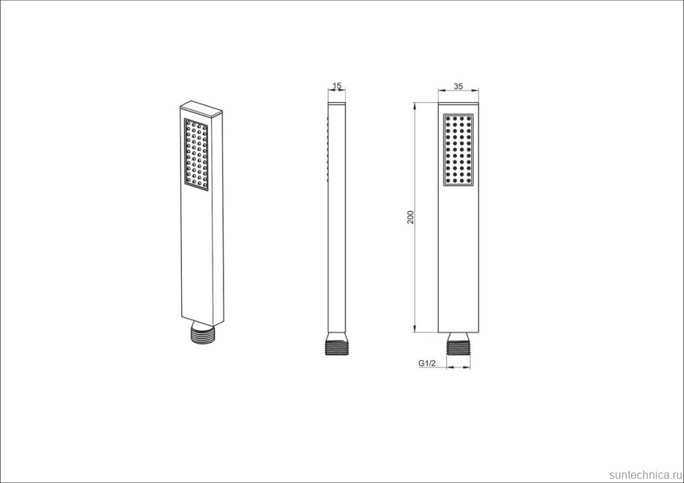 Душевая лейка Wonzon & Woghand WW-88SC06-MB черный матовый
