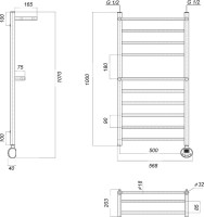 Полотенцесушитель электрический Domoterm Медея сп2 П10 50x100 ER, хром, R
