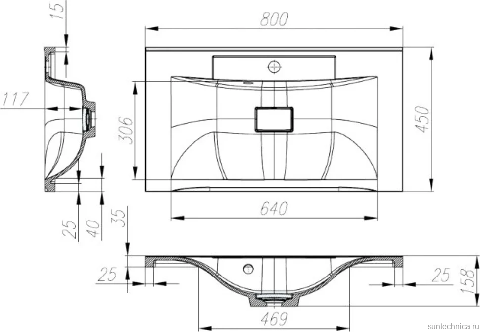 Тумба с раковиной BelBagno Marino 80 bianco lucido, подвесная