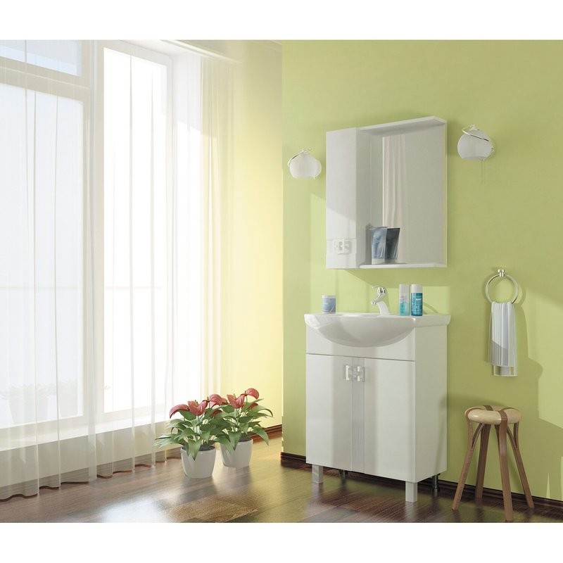 Тумба для ванной "КВАДРО 55" под раковину Элеганс-55 (Rosa) (ПВХ)