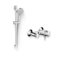 Душевой комплект Смеситель Hansgrohe Logis 71243000 + Гарнитур Vernis Blend 26275000 хром