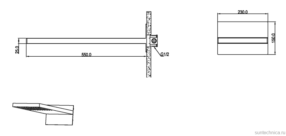 Верхний душ Boheme Fusion 419-CB С ВНУТРЕННЕЙ ЧАСТЬЮ, брашированная медь