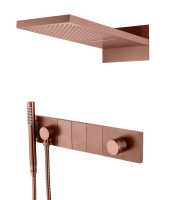 Душевой комплект Boheme Zodiac 132-BRB термостат, С ВНУТРЕННЕЙ ЧАСТЬЮ, brushed bronze