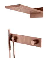 Душевой комплект Boheme Zodiac 132-BRB термостат, С ВНУТРЕННЕЙ ЧАСТЬЮ, brushed bronze