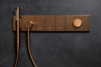 Душевой комплект Boheme Zodiac 132-BRB термостат, С ВНУТРЕННЕЙ ЧАСТЬЮ, brushed bronze