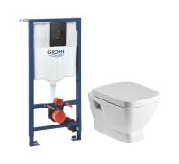 Комплект Унитаз подвесной Santek Нео 1WH302423 с микролифтом + Инсталляция Grohe Rapid SL 1000044 3 в 1 с панелью смыва