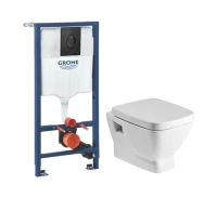 Комплект Унитаз подвесной Santek Нео 1WH302423 с микролифтом + Инсталляция Grohe Rapid SL 1000044 3 в 1 с панелью смыва
