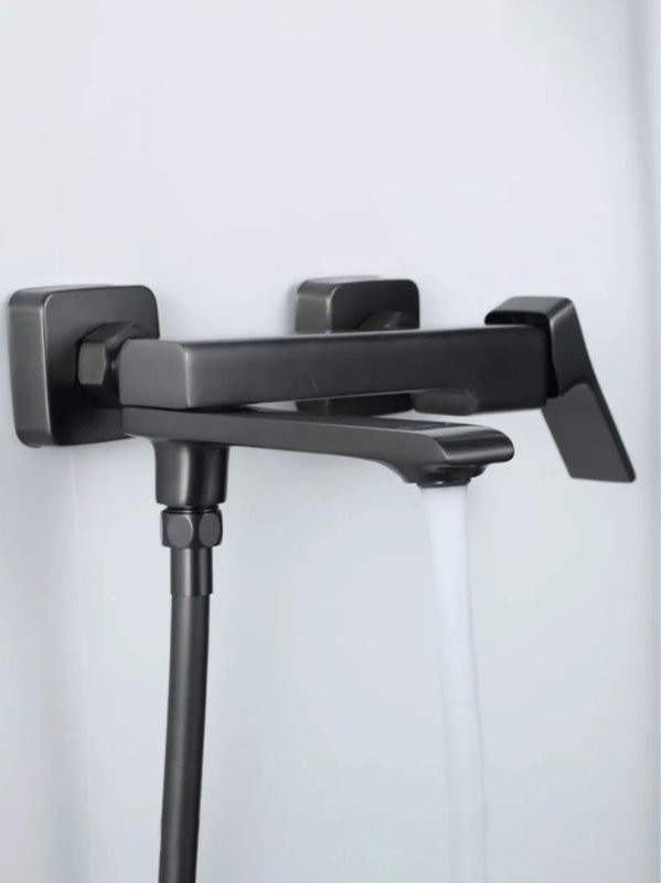 Смеситель для ванны с душем Frap H84 F3284-9 оружейная сталь