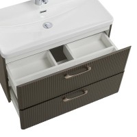 Мебель для ванной комнаты BelBagno Due 80 подвесная, 2 ящика, оружейная сталь