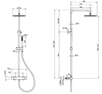 Душевая стойка Splendy Relax P RP208XTR25C1BM черная матовая