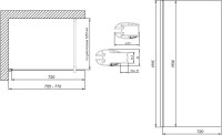 Душевая перегородка Vegas Glass EAF LUX 5 770x199 профиль глянцевый хром, стекло прозрачное