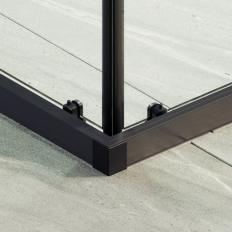 Душевой уголок Maybahglass MGY-1324-6 100 см, профиль черный, стекло прозрачное
