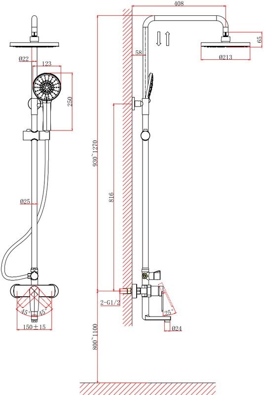 Душевая стойка D&K Bayern.Fürth DA1523708B18 белая