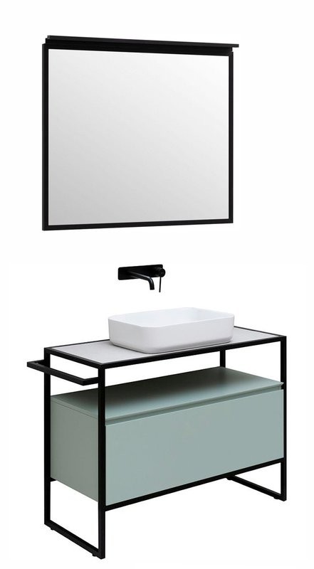 Мебель для ванной комнаты Allen Brau Priority 100 напольная, папирус матовый, столешница бежевая