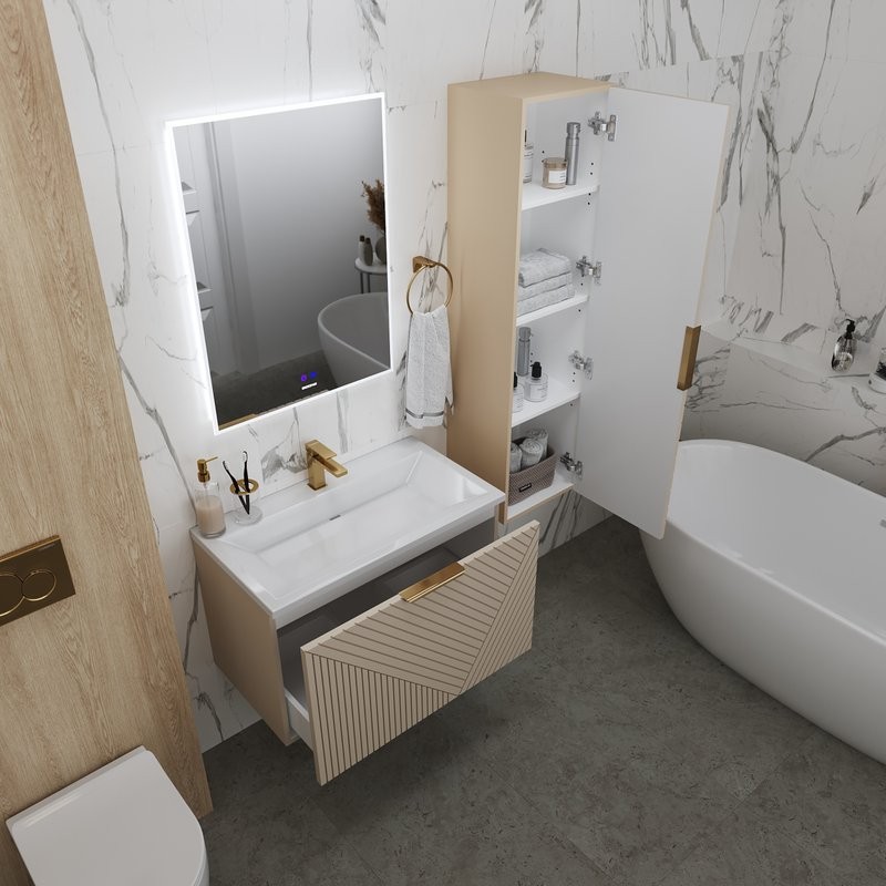 Тумба с раковиной Grossman Блисс 60 матовая бежевая