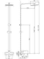 Душевая стойка Haiba HB23803-7 черная Душевая стойка Haiba HB23803-7 черная