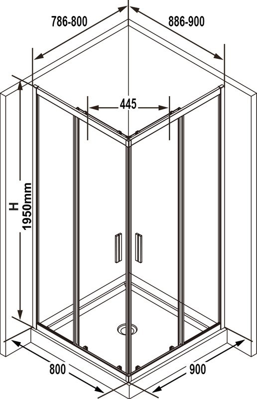 Душевой уголок Ravak Blix Slim BLSRV2K 90x80, профиль черный