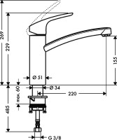 Смеситель для кухни Hansgrohe Focus 31806800
