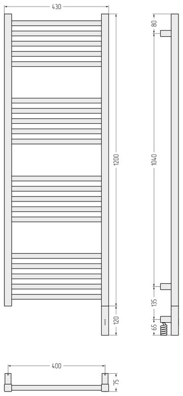 Полотенцесушитель электрический Сунержа Модус 3.1 32-5901-1240 130x45 см, подключение справа, золотой шелк, лесенка