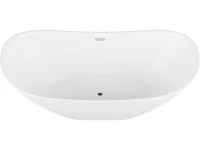 Акриловая ванна Grossman Galaxy GR-2103M 180x75 см, отдельностоящая, белая матовая, овальная, со сливом-переливом, с донным клапаном