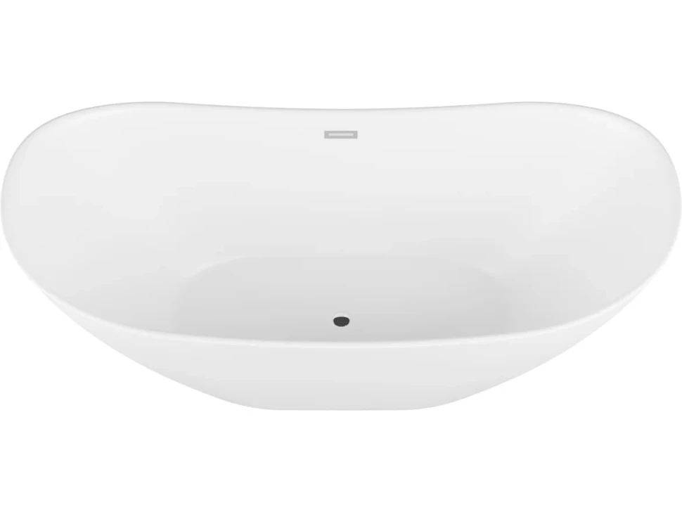Акриловая ванна Grossman Galaxy GR-2103M 180x75 см, отдельностоящая, белая матовая, овальная, со сливом-переливом, с донным клапаном