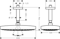 Верхний душ Hansgrohe Raindance Select E 300 2jet 26608000 хром Верхний душ Hansgrohe Raindance Select E 300 2jet 26608000 хром