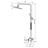 Душевая стойка AZARIO Escaro AZ-K2374 хром Душевая стойка AZARIO Escaro AZ-K2374 хром