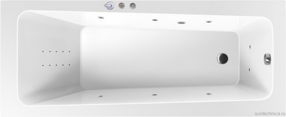 Акриловая ванна Excellent Ava Smart Nano 160x70 см, встраиваемая, с гидромассажем, белая, с каркасом, со сливом-переливом