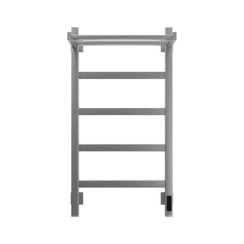 Полотенцесушитель электрический Grota Lore 430х800 NM EL 80x45 см, подключение справа, слева, скрытое подключение справа, матовый хром, лесенка, с полкой