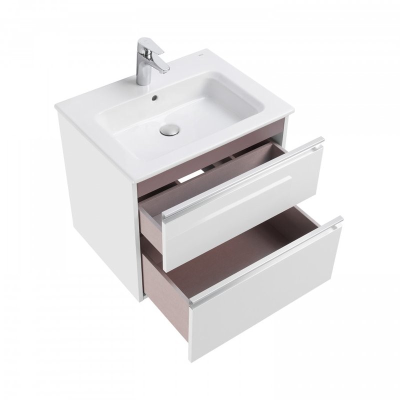 Тумба с раковиной Roca The Gap 60 2 ящика, белый глянец, раковина 3279A8000