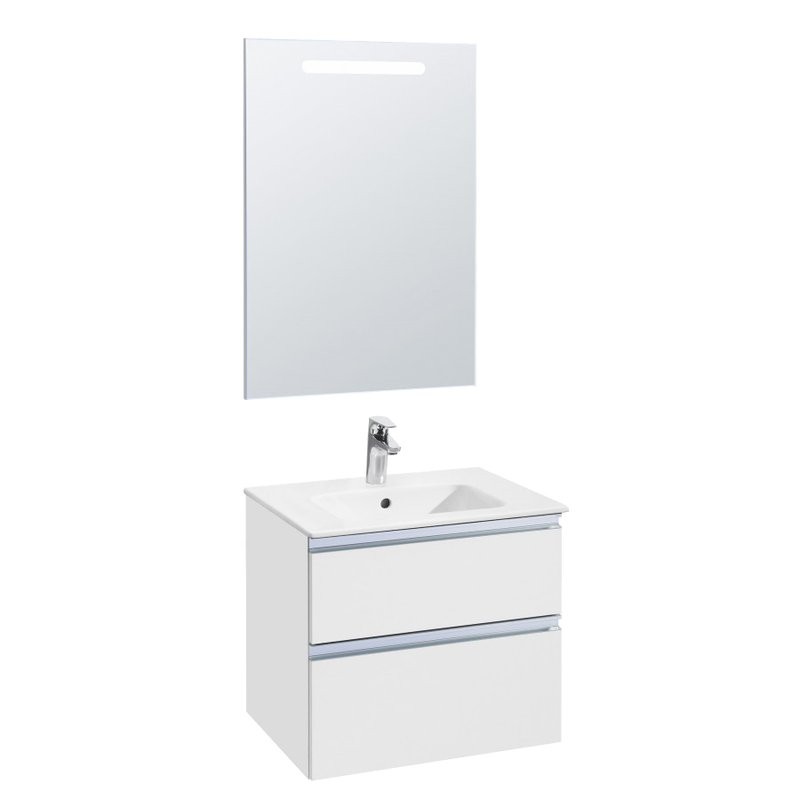 Тумба с раковиной Roca The Gap 60 2 ящика, белый глянец, раковина 3279A8000