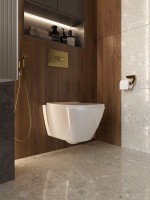 Кнопка смыва для унитаза DIWO 7325 пластик, цвет матовое золото