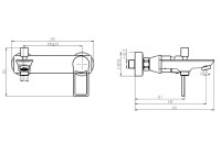 Смеситель для ванны с душем Caprigo Kub 54-011-crm хром Смеситель для ванны с душем Caprigo Kub 54-011-crm хром