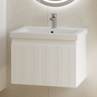 Тумба с раковиной Vigo Finlay 60 подвесная, 1 ящик, матовая белая