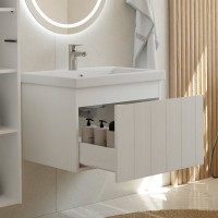 Тумба с раковиной Vigo Finlay 60 подвесная, 1 ящик, матовая белая