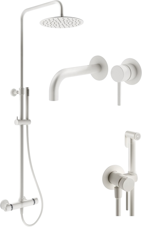 Комплект для ванной Plumberia Selection Ixo KITZXO6302BO210 С ВНУТРЕННЕЙ ЧАСТЬЮ, белый матовый