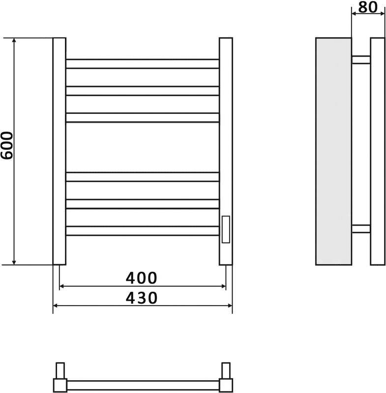 Полотенцесушитель электрический Ника Step 1 60/40, матовый белый RAL9016