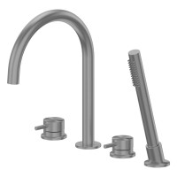 Смеситель на борт ванны Abber Perfekte 316 AF8113BGG оружейная брашированная сталь