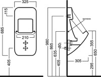 Писсуар подвесной Hatria Fusion Q YXC301 сенсорный, белый Писсуар подвесной Hatria Fusion Q YXC301 сенсорный, белый