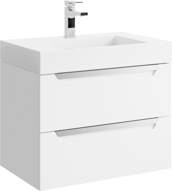 Тумба под раковину Aqwella Cube 70 белая матовая