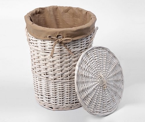 Корзина для белья Wasserkraft Aller WB-106-M белая, средняя