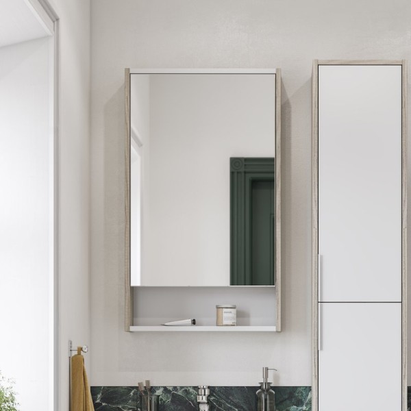 Зеркало-шкаф AQUATON Рико 50 белое, ясень фабрик