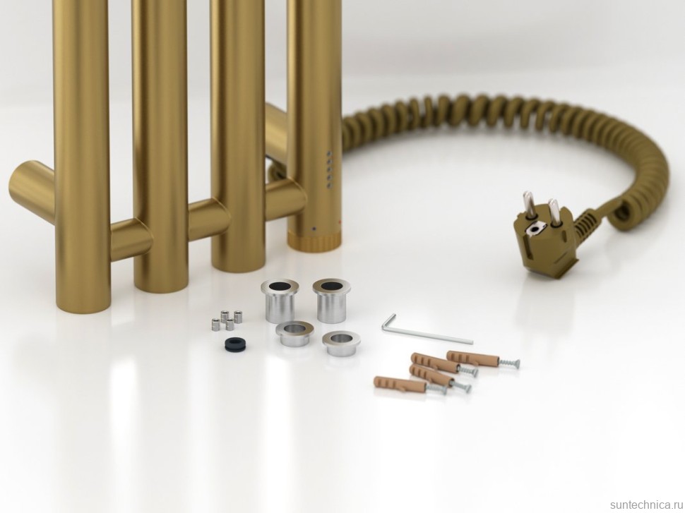 Полотенцесушитель электрический Сунержа Кантата 4.0 32-0885-1259 120x20 см, подключение справа, скрытое подключение справа, золотой шелк, I-образный