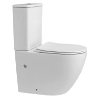 Унитаз-компакт напольный Abber Bequem AC1110 безободковый, с микролифтом, белый