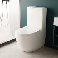 Унитаз-компакт напольный Abber Bequem AC1110 безободковый, с микролифтом, белый